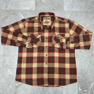 Dixxon Flannel Shirt Womens XL Raw Rolling Papers Button Down Plaid Casual